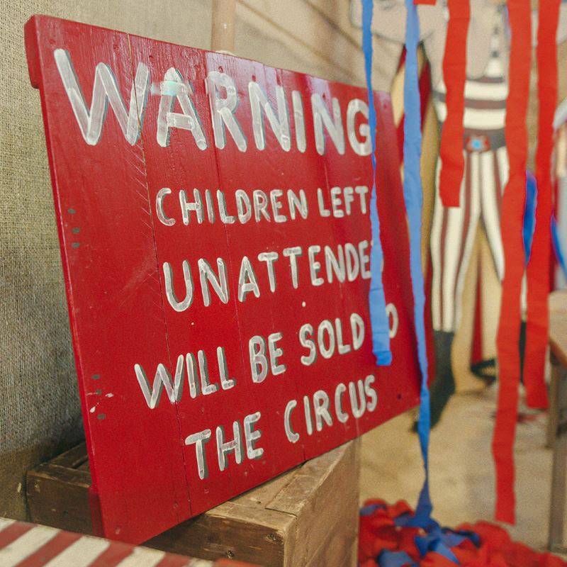 Warning Children Circus Sign  4